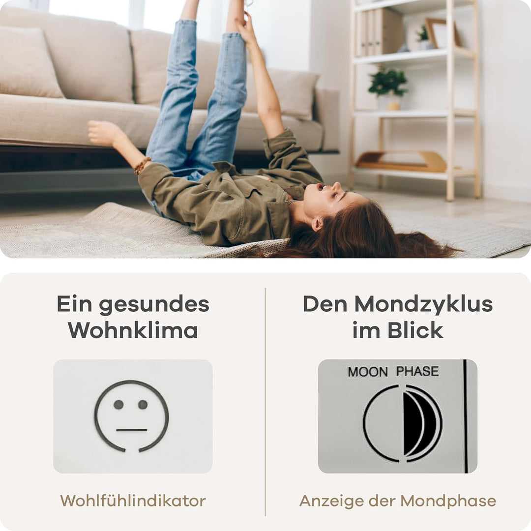 Mebus Funk-Wetterstation mit Aussensensor, Komfort-Indikator, Anzeige von Temperatur, Luftfeuchtigke