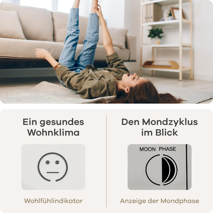 Mebus Funk-Wetterstation mit Aussensensor, Komfort-Indikator, Anzeige von Temperatur, Luftfeuchtigke