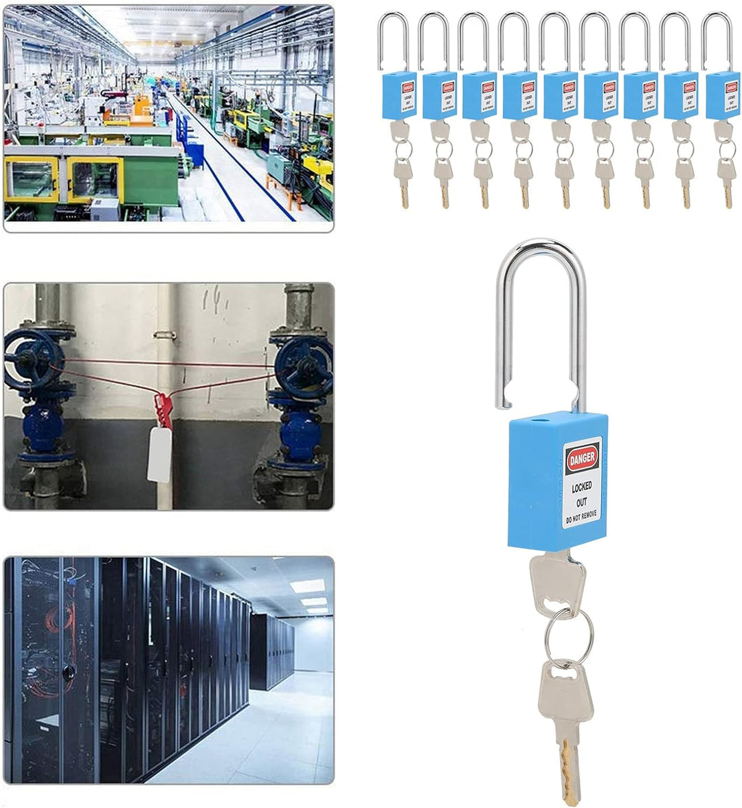 Lockout Tagout Schlösser 10 Sätze Sicherheitsvorhängeschlösser Stahlträgerisoliertes Korrosionsschut