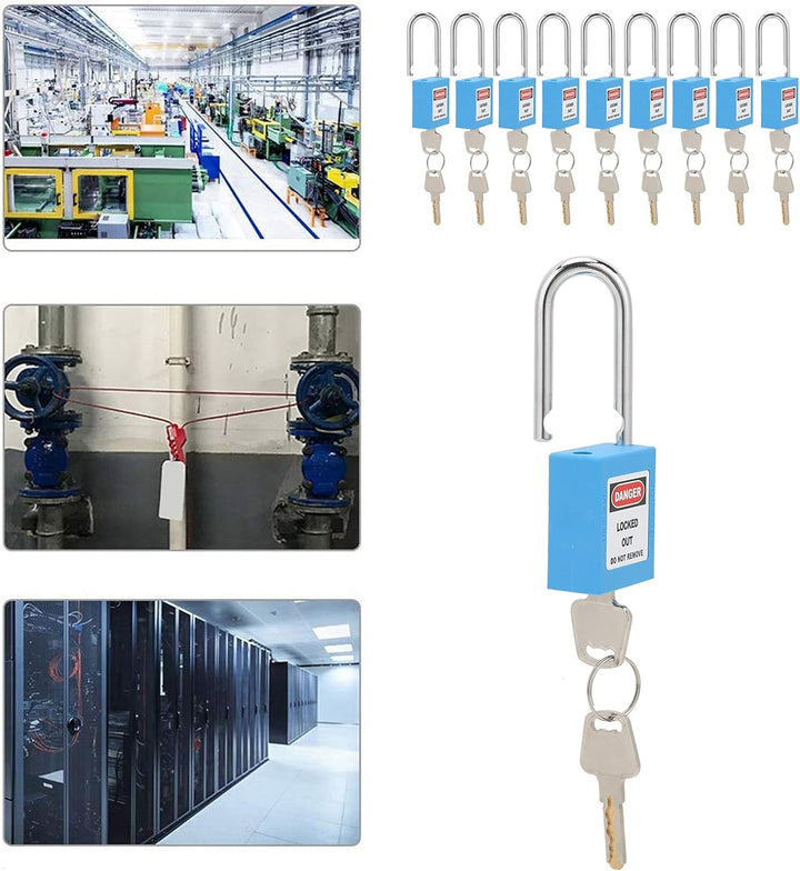 Lockout Tagout Schlösser 10 Sätze Sicherheitsvorhängeschlösser Stahlträgerisoliertes Korrosionsschut