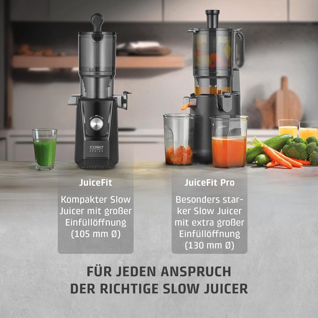 CASO Juice Fit - Slow Juicer, Sanftes und schonendes Entsaften dank niedriger Umdrehungszahl (40 U/m