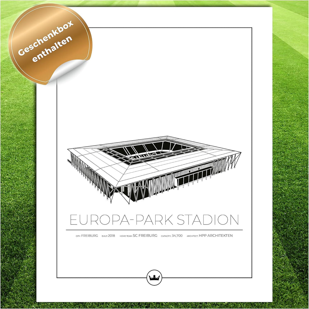 Sverigemotiv.se Stadium Posters (Freiburg - Europa Park Stadion, 50x70 cm) 50x70 cm Freiburg - Europ