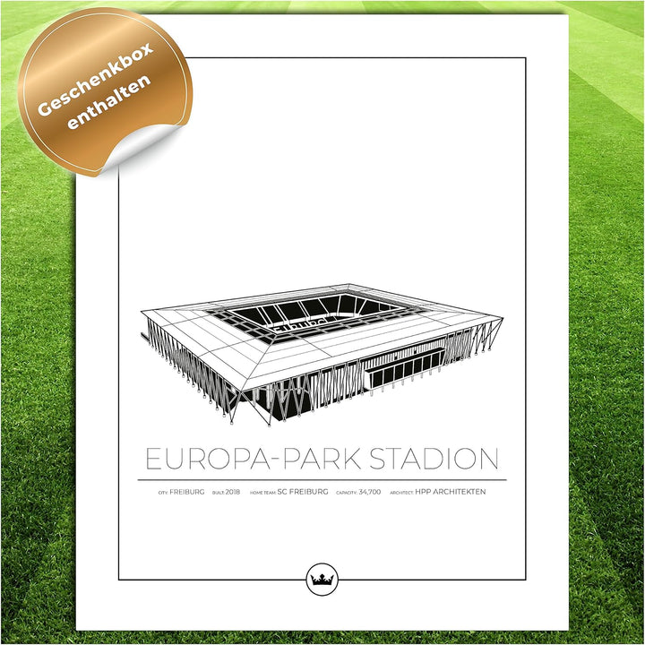 Sverigemotiv.se Stadium Posters (Freiburg - Europa Park Stadion, 50x70 cm) 50x70 cm Freiburg - Europ