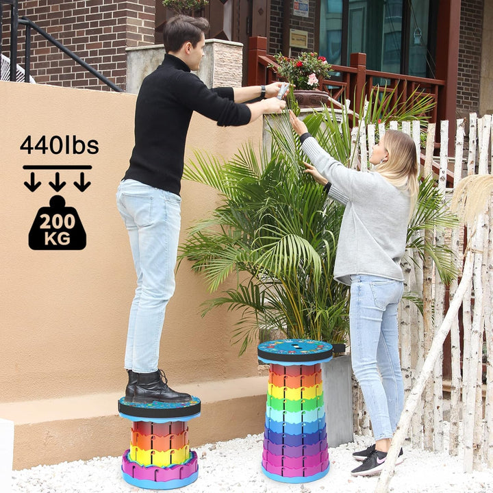 Faltbarer Hocker,Tragbarer Klapphocker mit Kissen, Campinghocker für Erwachsene, Teleskop-Hocker, zu