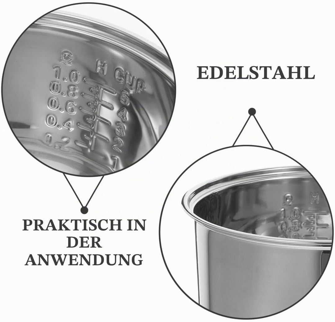GALPADA Edelstahl-ersatzeinsatz Für Reiskocher Antihaftbeschichteter Innentopf Gleichmässige Wärmeve