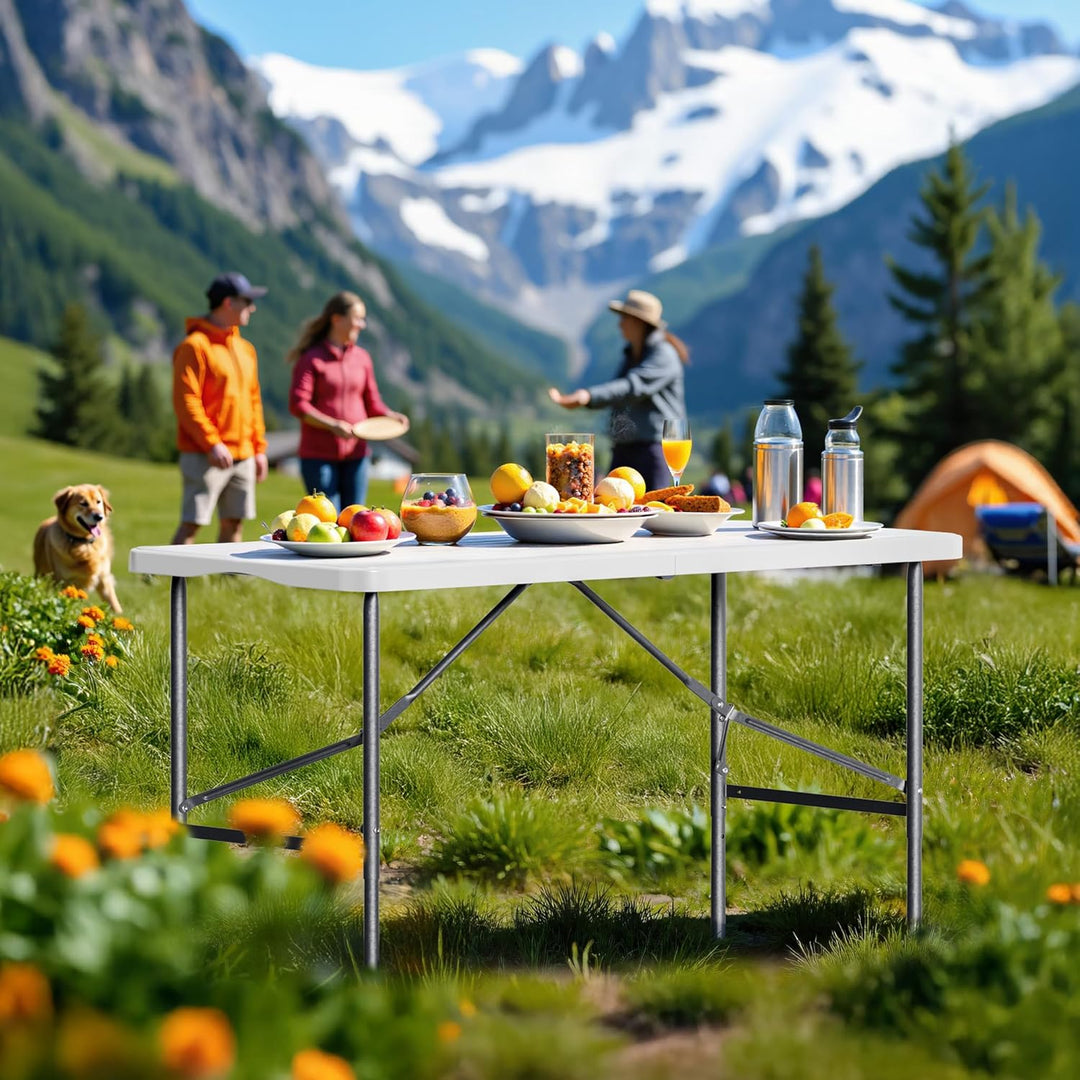 Wiltec Campingtisch klappbar 120x60x74 cm Klapptisch mit Tragegriff Partytisch Biertisch Gartentisch