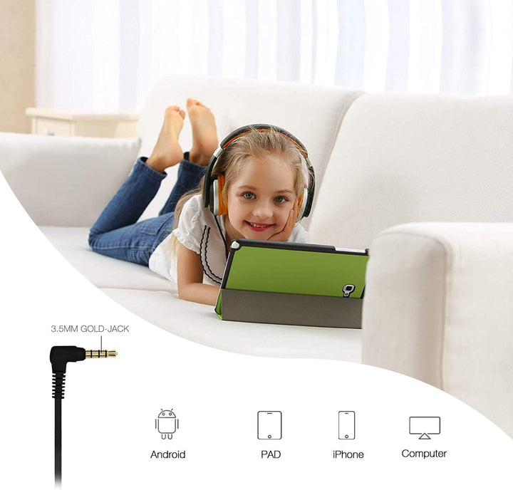 RockPapa I20 Kopfhörer Kinder Schule, Kinder Kopfhörer mit Kabel für Mädchen Junge, HD Mikrofon, Fal