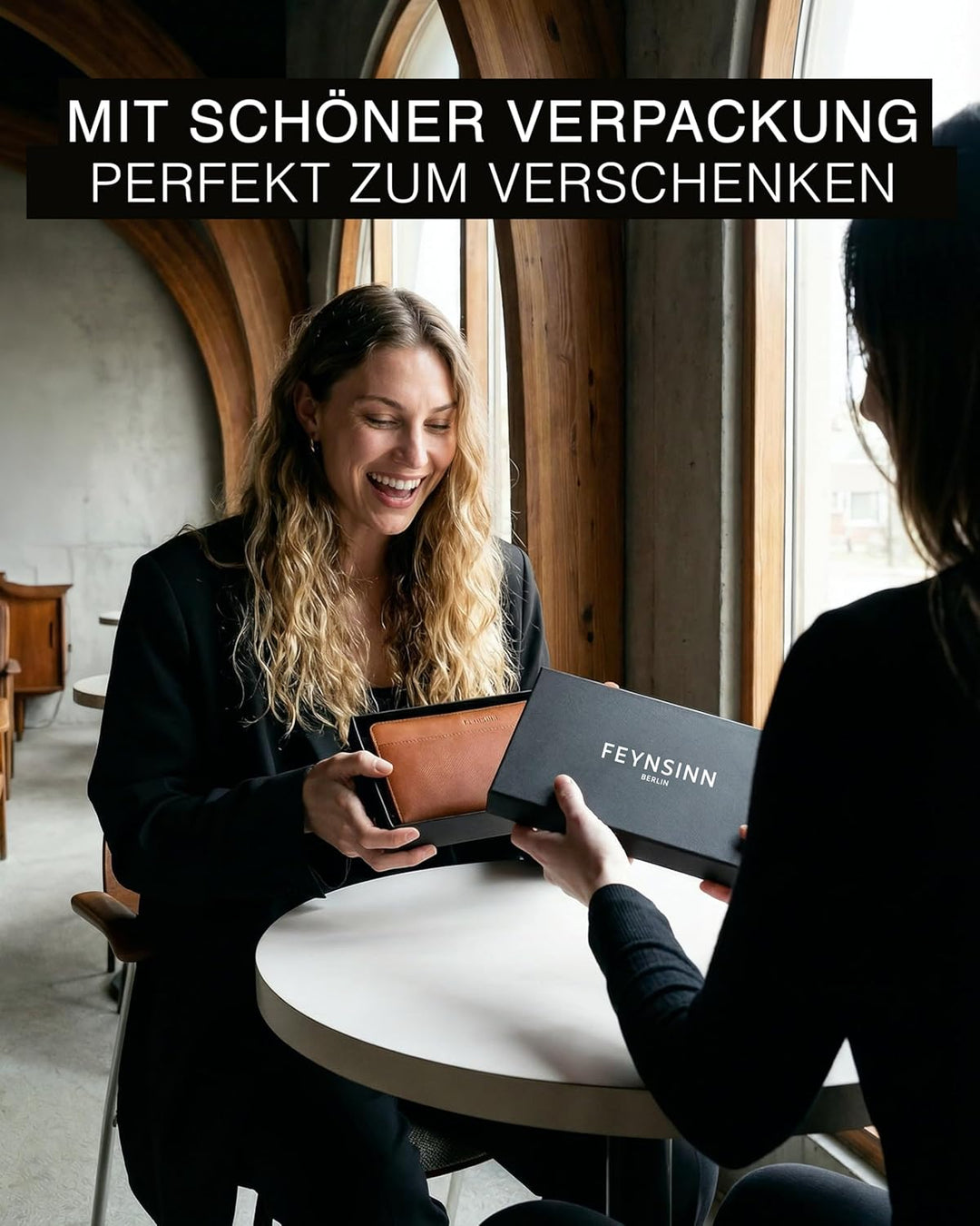 FEYNSINN Berlin Geldbörse Damen Stars aus Nappa-Leder I Portemonnaie gross für Damen I Geldbeutel ha