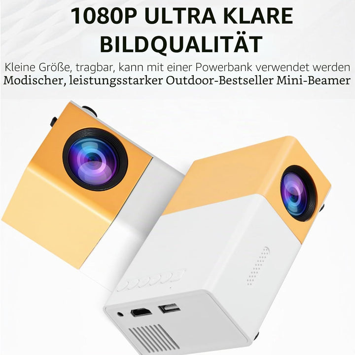 Zunate Smart Projector, 1080p Full HD Tragbarer Filmprojektor mit 100ansi Helligkeit und Manuellem Z