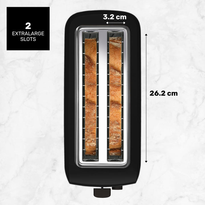 Taurus Amazing TO3000 - Brotröster 1450W, 2 extra lange und extra breite Schlitze, 6 Toaststufen, 3
