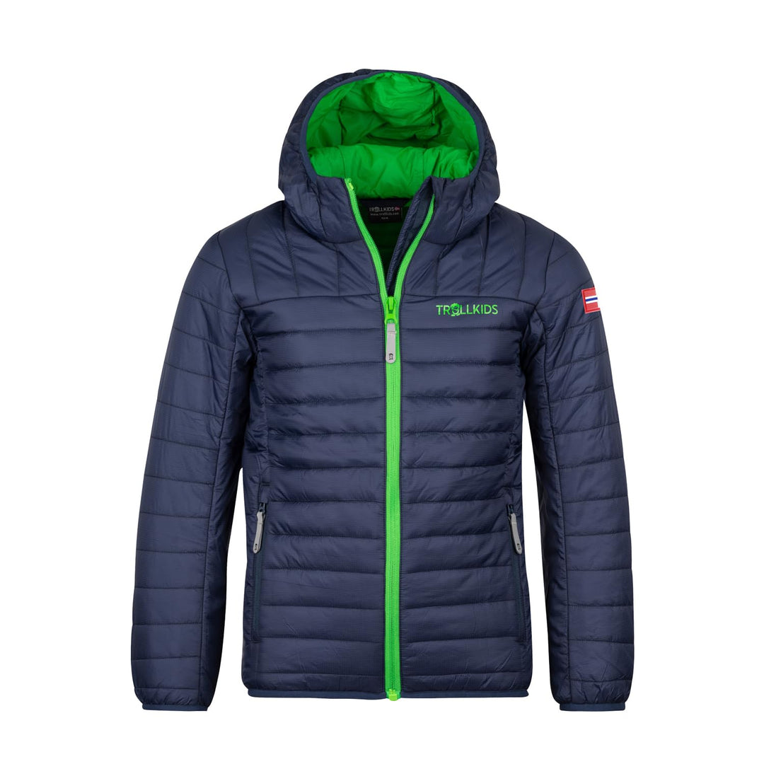 Trollkids Kinder Steppjacke Eikefjord 92 Marineblau/Hellgrün, 92 Marineblau/Hellgrün