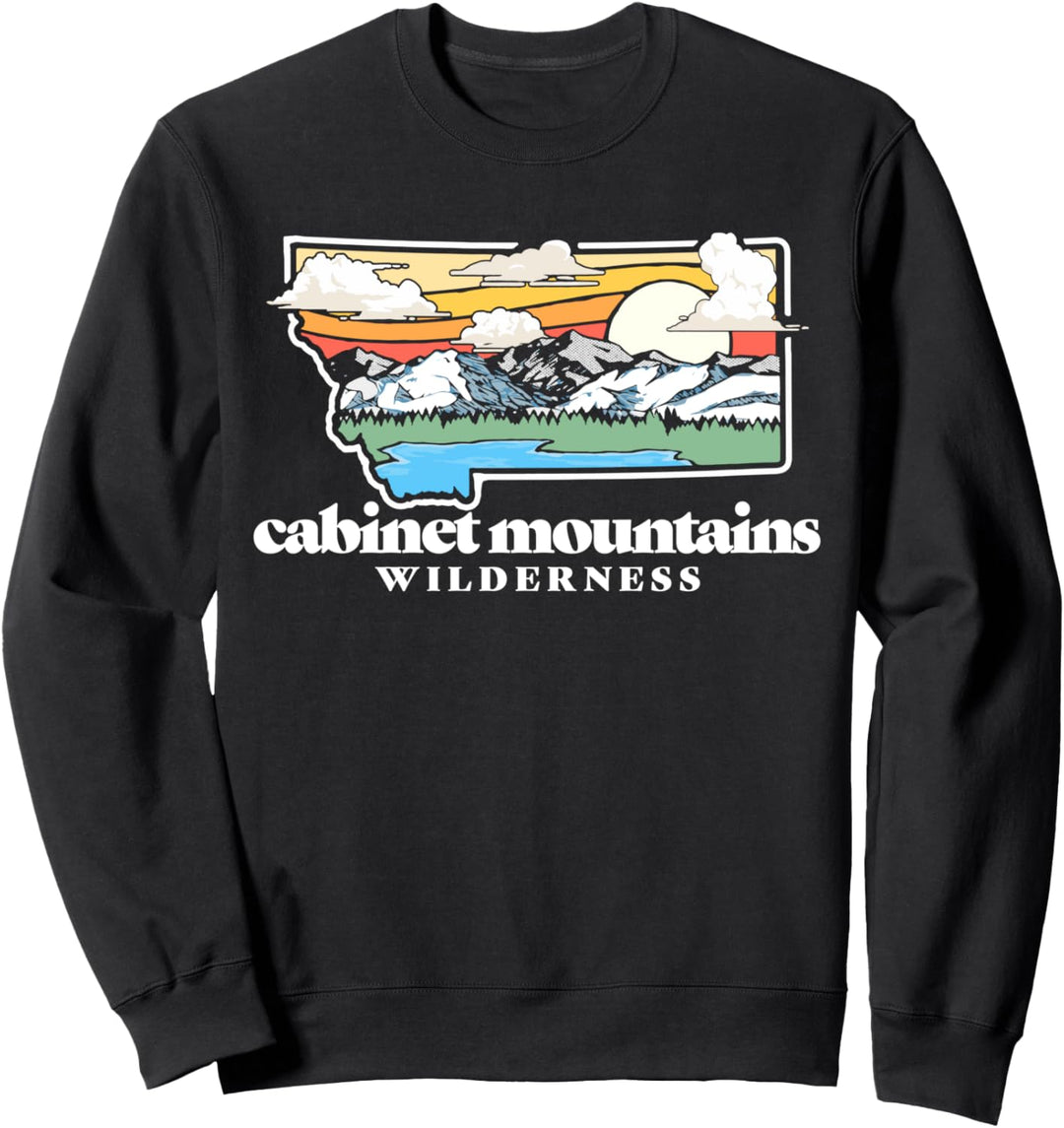 Cabinet Mountains Wilderness Montana Outdoor Nature Retro Sweatshirt