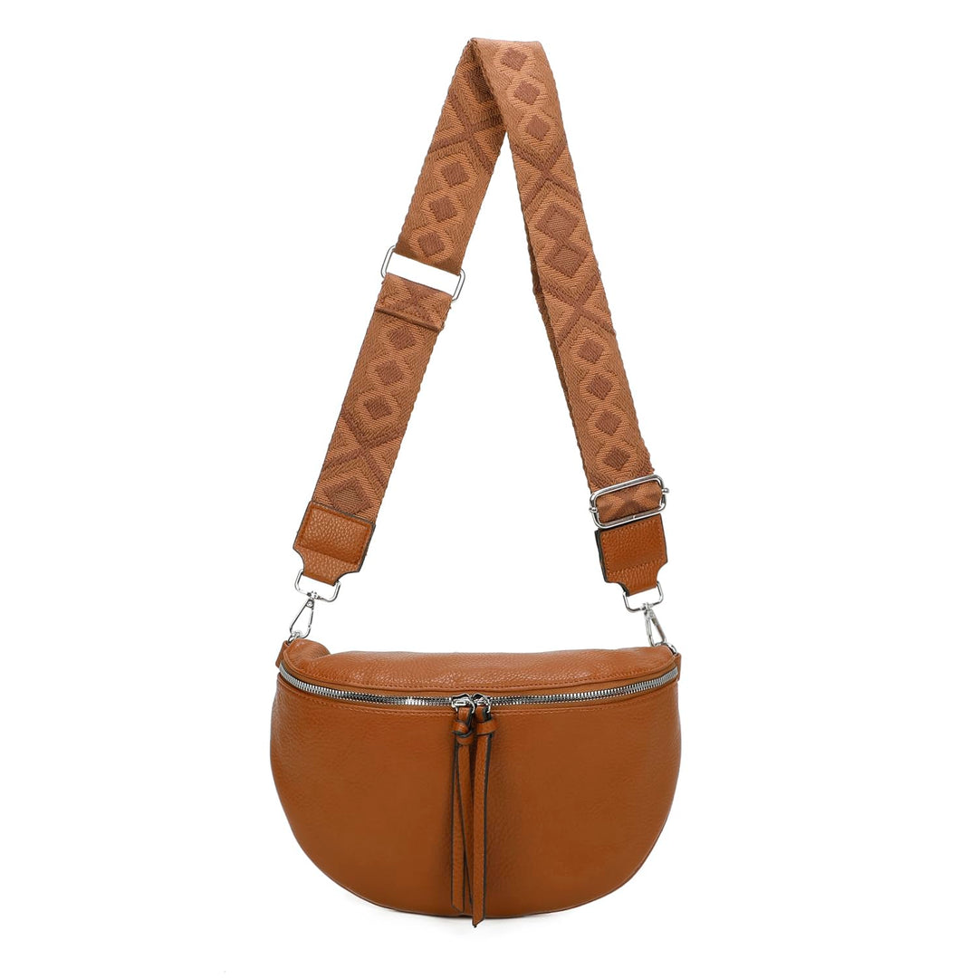ITALYSHOP24 OBC Damen Tasche Gürteltasche Crossbody Hüfttasche Bauchtasche Umhängetasche Cross-Over