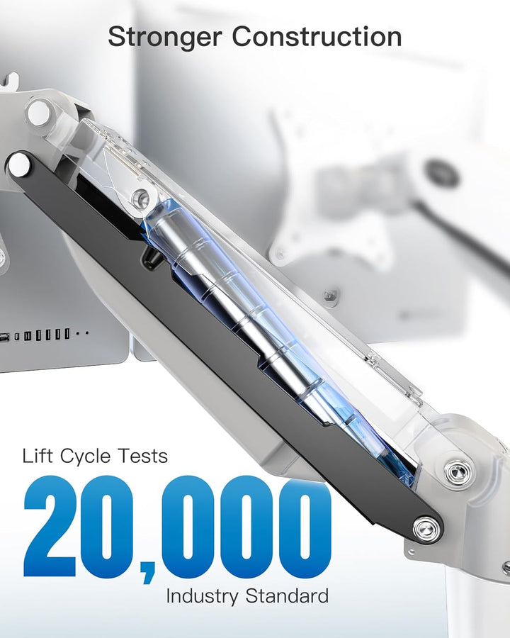 HUANUO Weiss Monitorhalterung Für 2 Monitore, Geeignet Für 13 Bis 32 Zoll Bildschirme, Höhenverstell