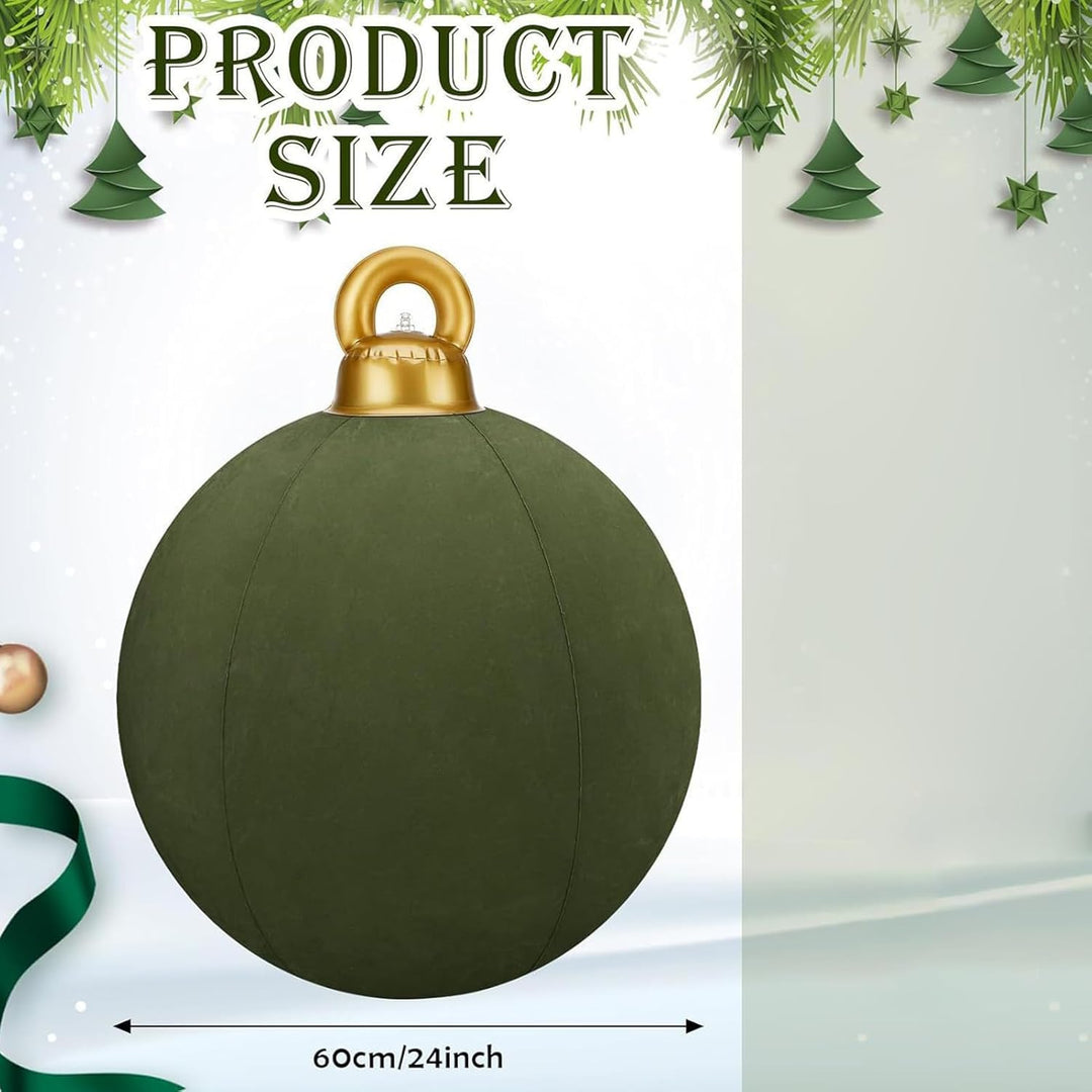 Riesige Aufblasbare Samt-Weihnachtskugeln | 60cm Grosse Aufblasbare Weihnachtskugeln for Christmas H