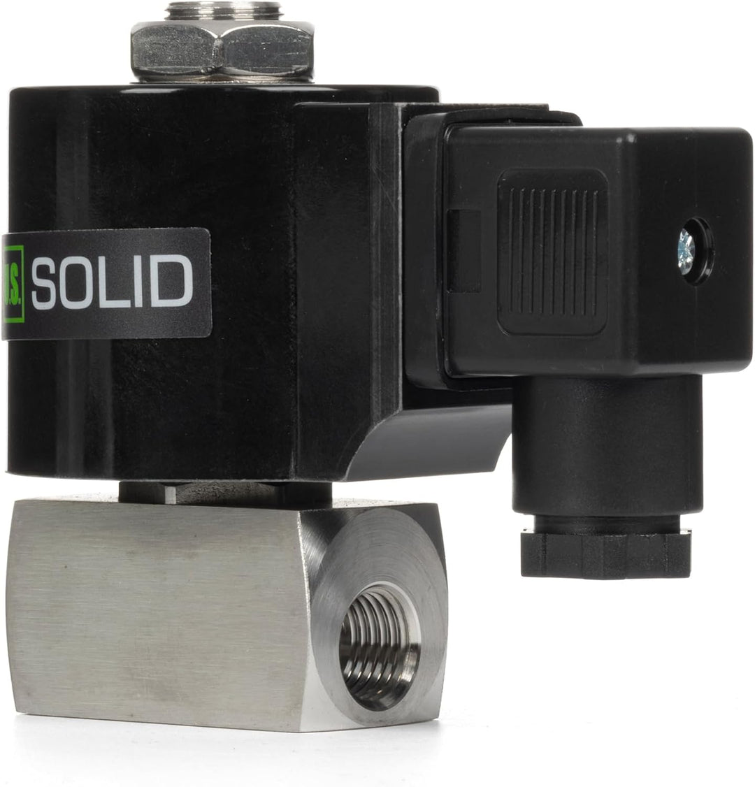 U.S. Solid 1/4 Zoll Hochdruck Magnetventil – 160 bar, Edelstahl, 12V DC, Hochtemperaturbeständig (-6