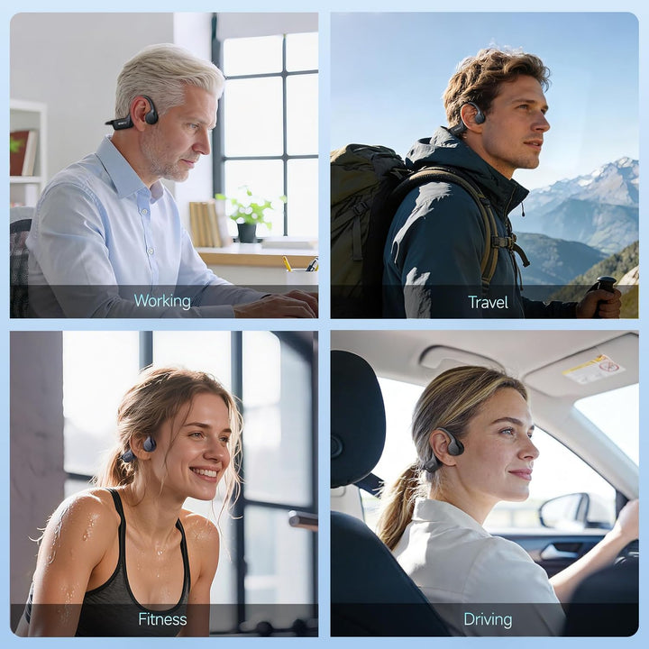 IFECCO Knochenschall Kopfhörer Bluetooth 6.0 für Fitness Radfahren | IP67 Wasserdichte Open Ear Kopf