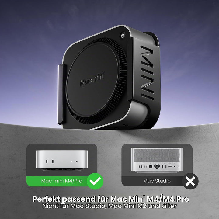 Fasgear ABS Plastik VESA Halterung für Mac-mini M4 /Pro 2024,Halterung Unter Schreibtisch ohne Bohre