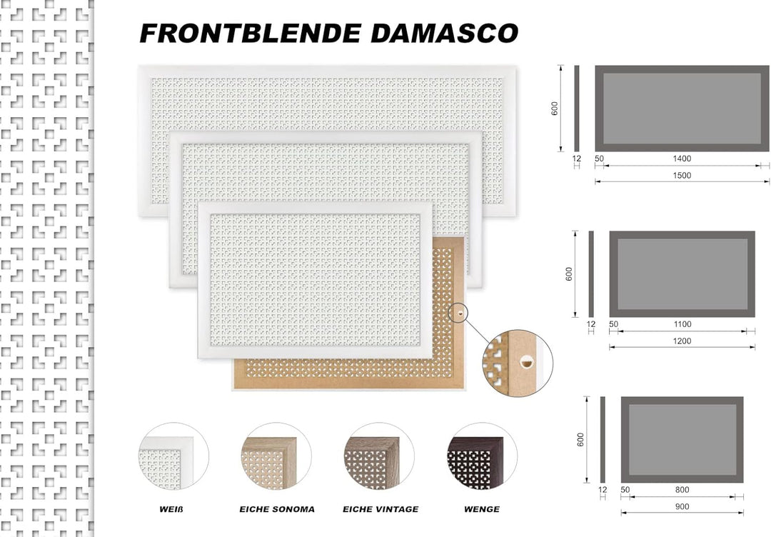 HEXIM Heizkörperverkleidung MDF & HDF - Dekorative Heizkörperabdeckungen in unterschiedlichen Grösse