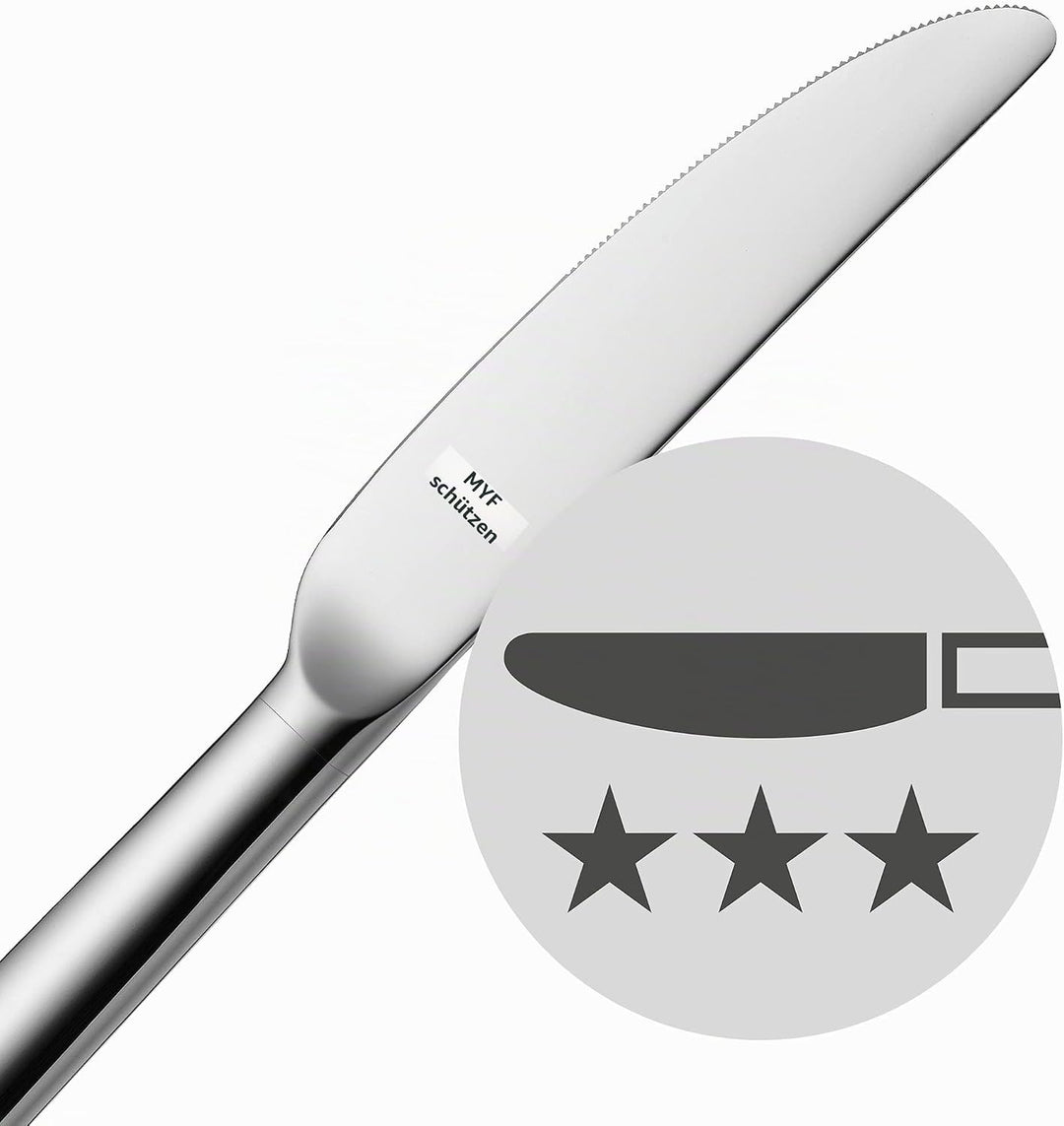 WMF Merit Besteck Set 12 Personen, Essbesteck 60 teilig, Hohlheftmesser, Cromargan Protect poliert,