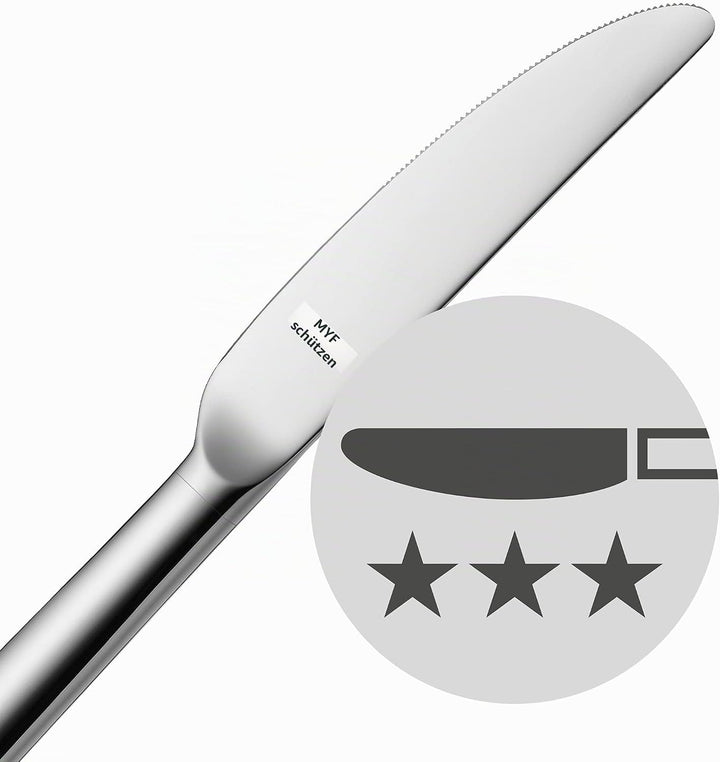 WMF Merit Besteck Set 12 Personen, Essbesteck 60 teilig, Hohlheftmesser, Cromargan Protect poliert,