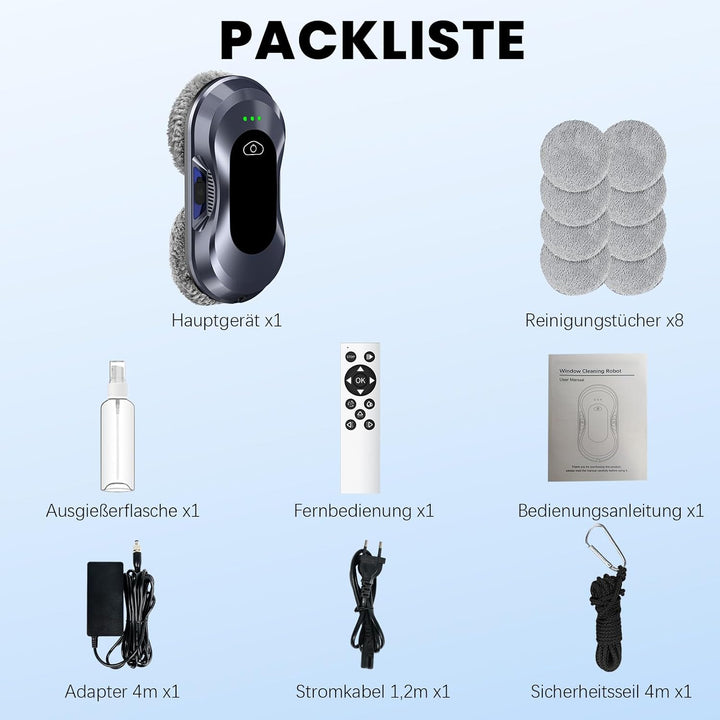 Fensterputzroboter 2026 Neuheit, 6000Pa, Doppeldüsen-Sprühfunktion,