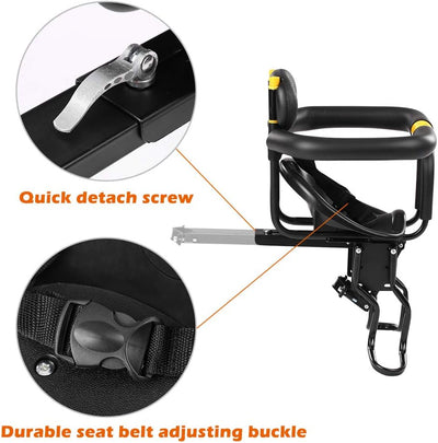Lixada Vordersitz für Fahrräder, Kindersicherheit, Kindersattel mit Pedalen, Halterung für Rennrad u