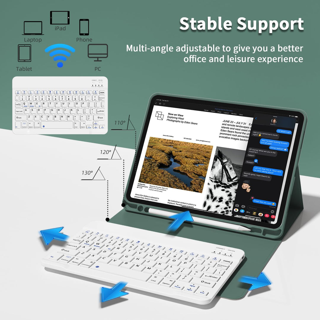 JKSML Hülle mit Tastatur für iPad Pro 11 Zoll 4./3./2.Generation (2022/2021/2020) mit Stifthalter, A