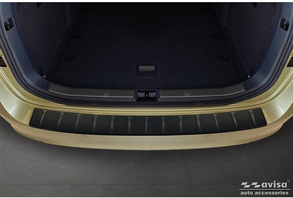 Avisa Matt-Schwarz Edelstahl Heckstossstangenschutz kompatibel mit Skoda Superb IV Combi 2023- 'Ribs
