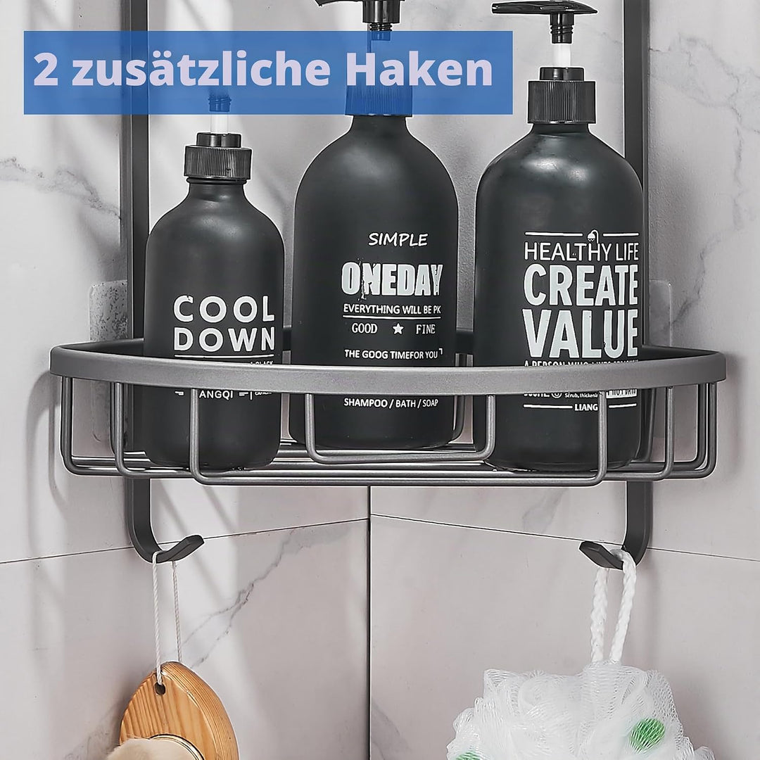GRICOL Duschablage Ohne Bohren Duschregal Metall Eckablage Duschkorb Rostfrei Dusche Ablage Badezimm