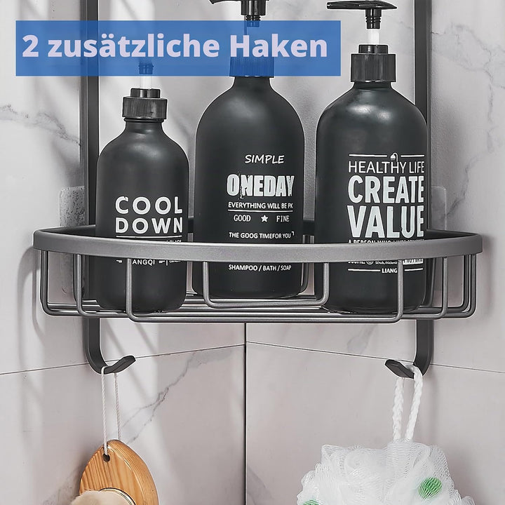 GRICOL Duschablage Ohne Bohren Duschregal Metall Eckablage Duschkorb Rostfrei Dusche Ablage Badezimm