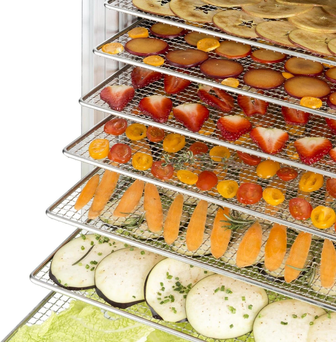 Klarstein Fruit Jerky 14 - Dörrgerät, Obst-/Fleisch- und Früchte-Trockner mit 1,8 m² Trockenfläche u