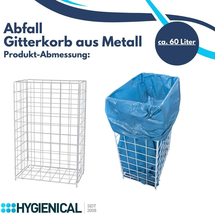 Metallgitterkorb für Müllbeutel, Gitterkorb aus Drahtgeflecht, Wäschekorb, Drahtgitterkorb für Abfal