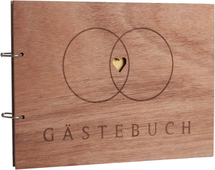 Hochzeitideal – Besonderes Gästebuch Hochzeit Alan mit 40 Seiten à 100g I Hochzeit Gästebuch aus Hol