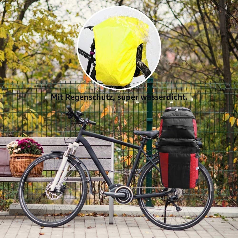 PELLOR Fahrrad Gepäcktaschen, 3 in 1 Multifunction 70L Gepäckträger Tasche Reissfest Gross Fahrradta