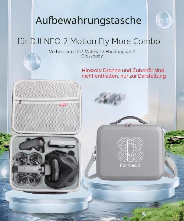 Tragetasche für DJI Neo 2 Motion Fly More Combo, tragbare Reisetasche mit Schultergurt für Goggles N