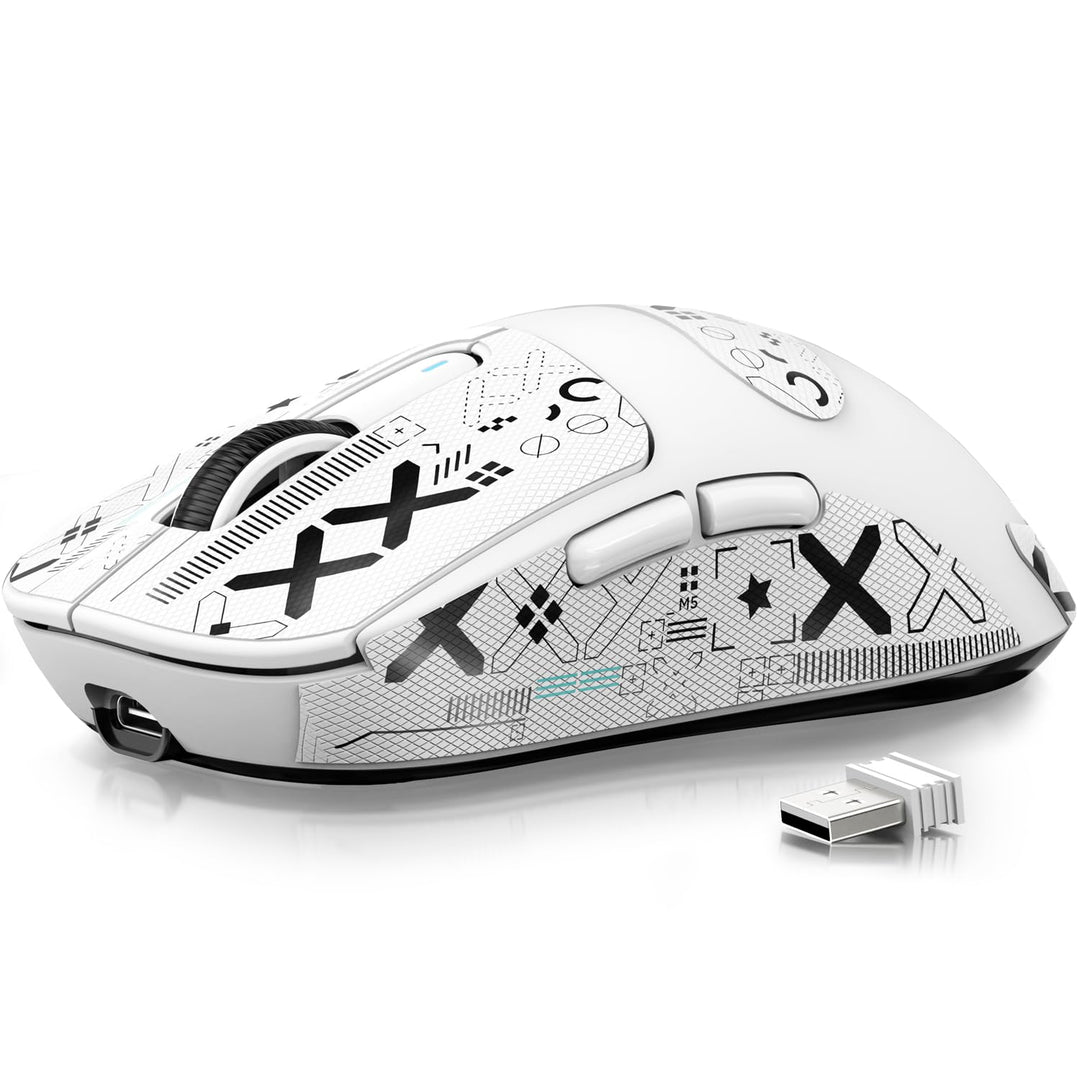 ATTACK SHARK X3 49g Superlight Maus mit Klebeband, PixArt PAW3395 Gaming-Sensor, BT/2,4G Kabellose/K