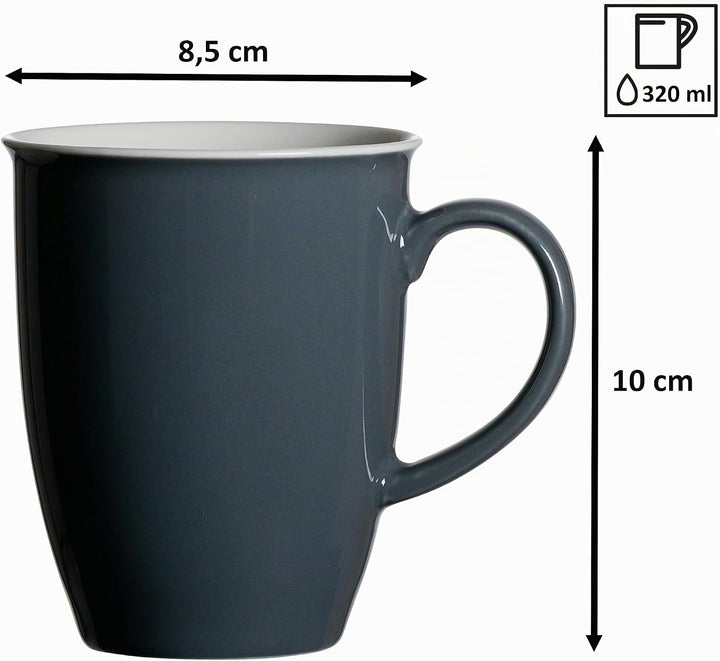Kaffeebecher-Set Doppio, 4-teilig, Anthrazit Anthrazit Kaffeebecher, Anthrazit Kaffeebecher