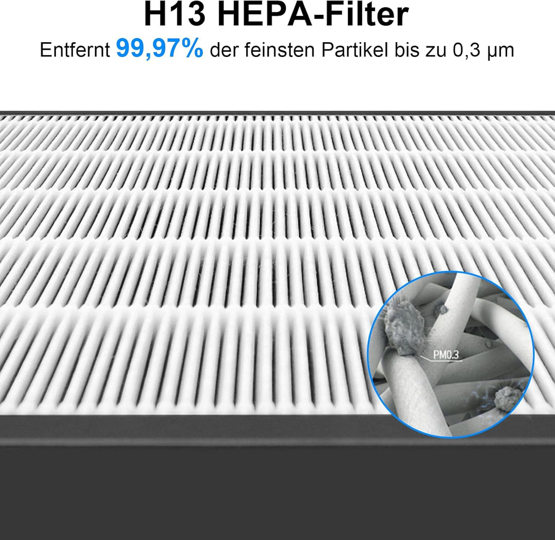 Vital 100S Filter für Levoit Luftreiniger, 2er Pack H13 HEPA Ersatzfilter mit Aktivkohle gegen Feins