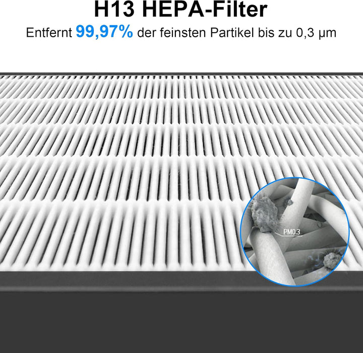 Vital 100S Filter für Levoit Luftreiniger, 2er Pack H13 HEPA Ersatzfilter mit Aktivkohle gegen Feins