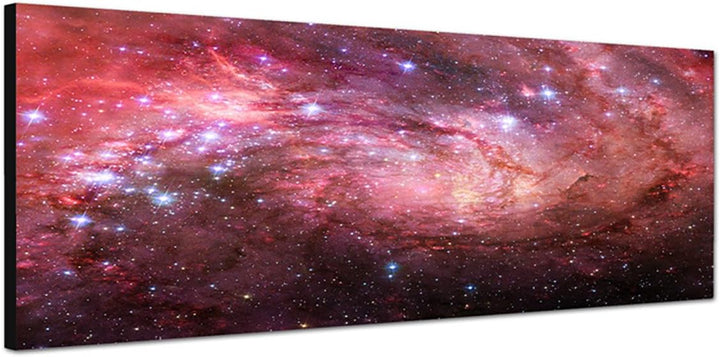 Paul Sinus Art Panoramabild auf Leinwand und Keilrahmen 150x50cm Weltraum Galaxie Sterne Planeten