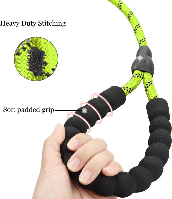 TagME Retrieverleine mit Zugstopp,Reflektierende Seilleine 185 cm Moxonleine,Weicher gepolsterter Gr