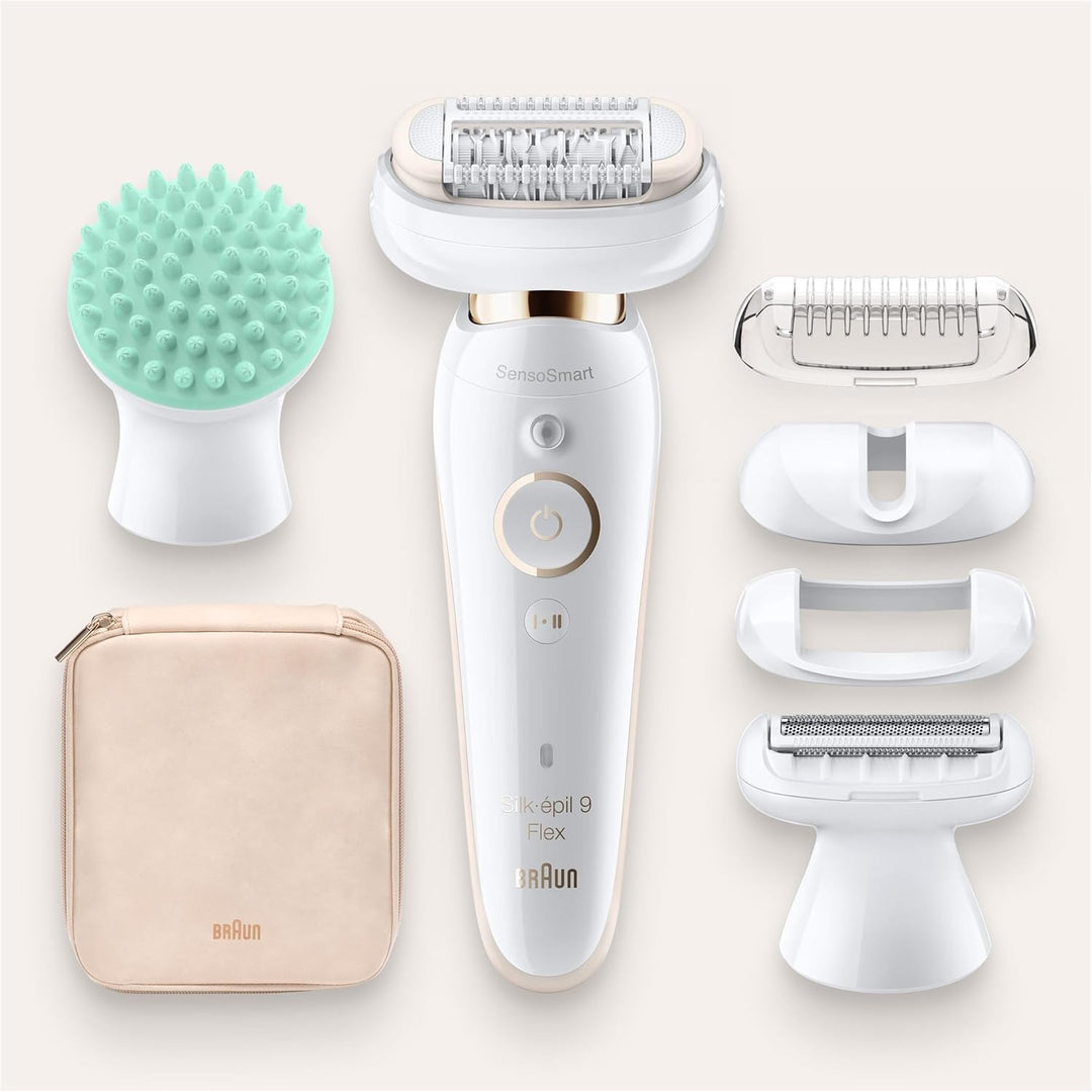 Braun Silk-épil 9 Flex Beauty-Set, Epilierer Damen / Haarentferner, rutschfester Handgriff und Druck