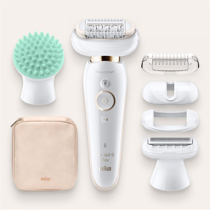 Braun Silk-épil 9 Flex Beauty-Set, Epilierer Damen / Haarentferner, rutschfester Handgriff und Druck