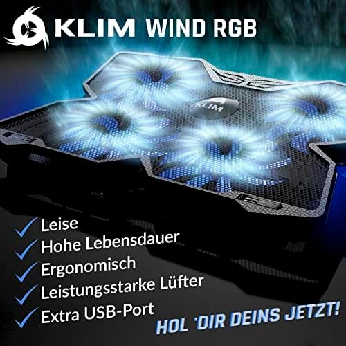 KLIM Wind Laptop Kühler RGB - Mehr als 500 000 verkaufte Einheiten - NEU 2024 - Leistungsstark Wie K
