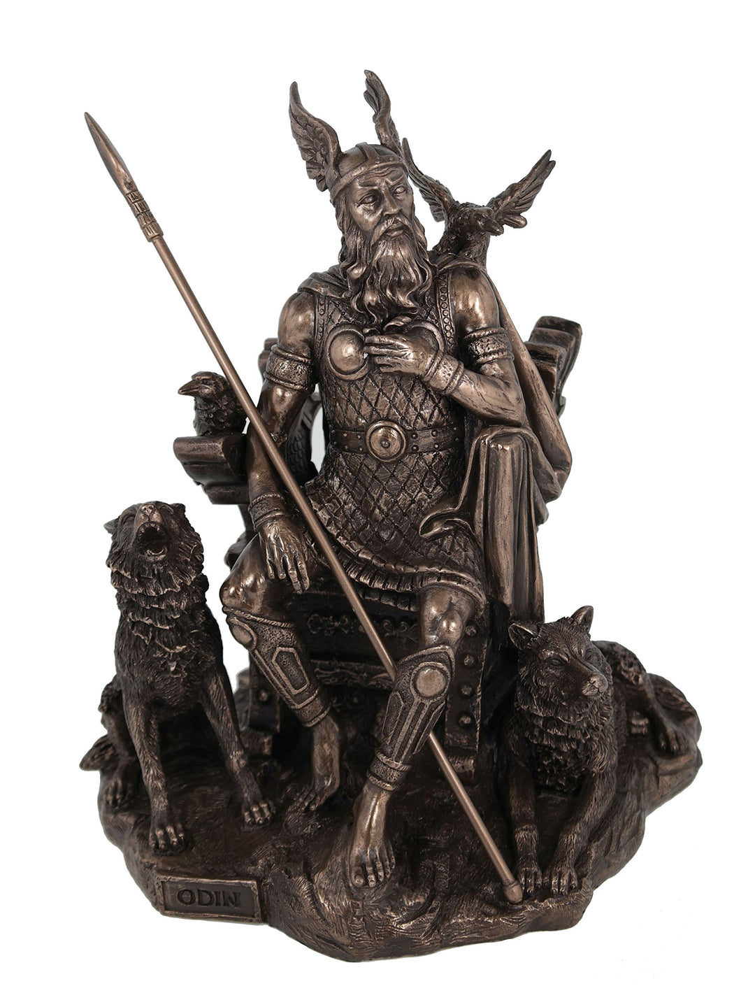 Odin Germanisch Gott Wodan bronziert Skulptur Figur
