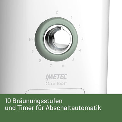 Imetec GranToast Toaster, 2 extra grosse Schlitze und zu öffnende Zangen für extra dicken Toast, 10