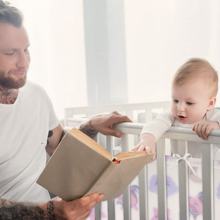 Bettumrandung Babybett, 2 Stück Nestchen für Kinderbetten Kantenschutz Baby Babybett, Atmungsaktive
