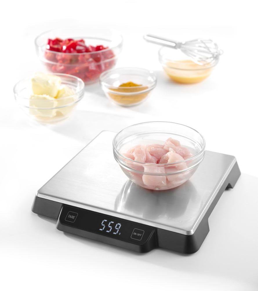 HENDI Digitale Küchenwaage, Haushaltwaage, für max 15kg, Präzision auf bis zu 1gr, mit eingebautem D
