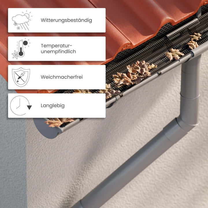 INEFA 30x Laubfangstreifen-Set Dachrinnen Laubschutz 100cm, NW100-150 (Ø100-160mm) Braun Dachrinnena